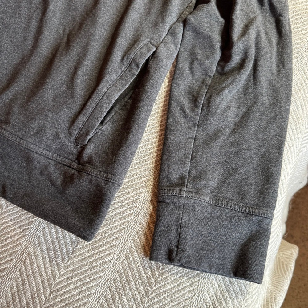 Pact Mens Organic Cotton Quarter Zip Pullover Charcoal Gray Heather XL - Picture 9 of 9